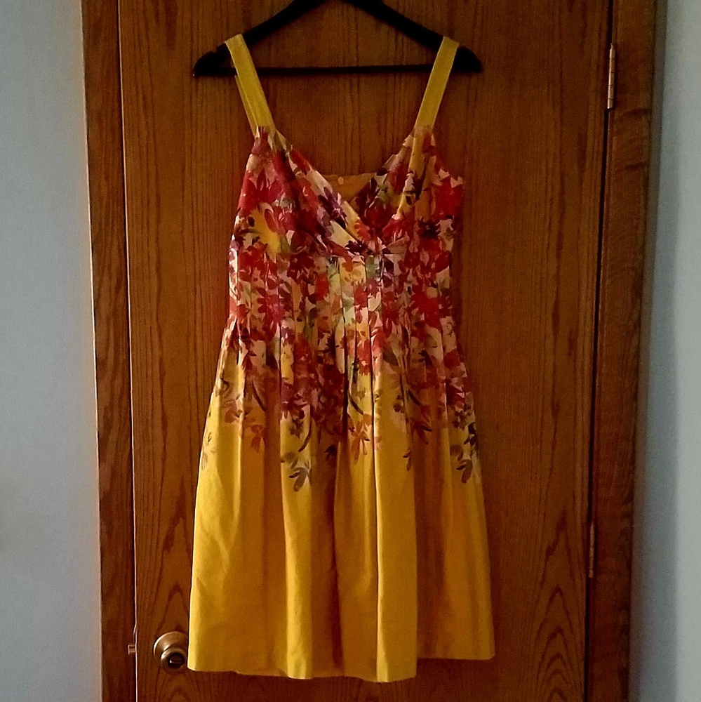 Evan-Picone yellow and floral summer dress